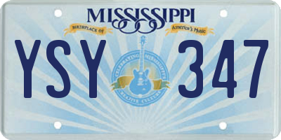 MS license plate YSY347