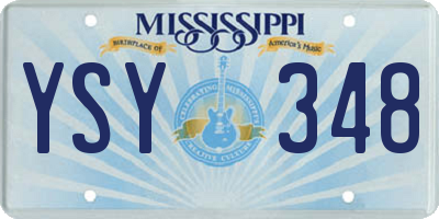 MS license plate YSY348