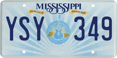 MS license plate YSY349