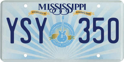 MS license plate YSY350