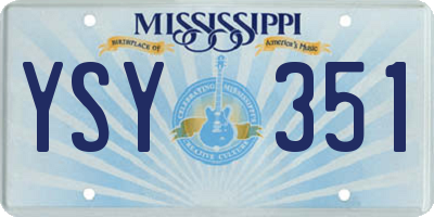 MS license plate YSY351
