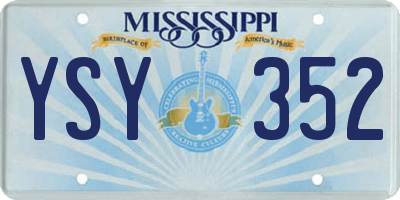MS license plate YSY352