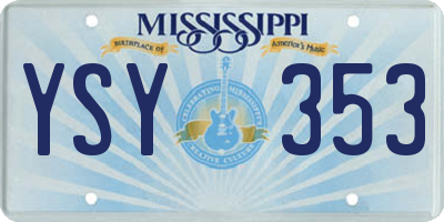 MS license plate YSY353