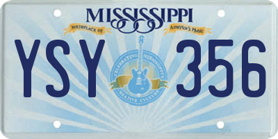 MS license plate YSY356
