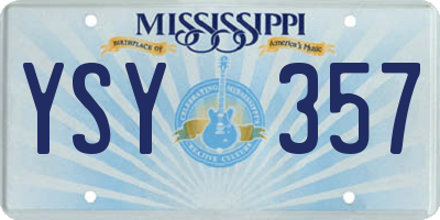 MS license plate YSY357