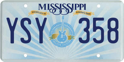 MS license plate YSY358
