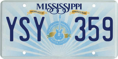MS license plate YSY359