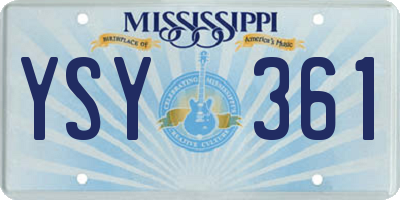 MS license plate YSY361