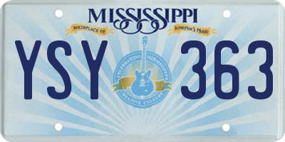 MS license plate YSY363