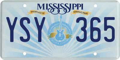 MS license plate YSY365