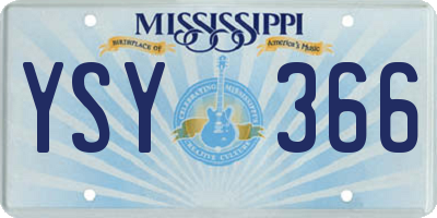 MS license plate YSY366