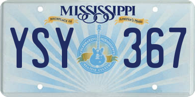 MS license plate YSY367