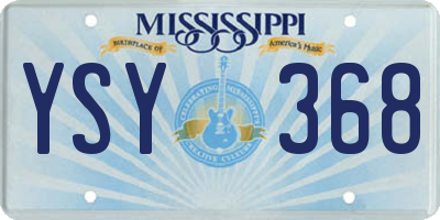 MS license plate YSY368