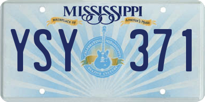MS license plate YSY371