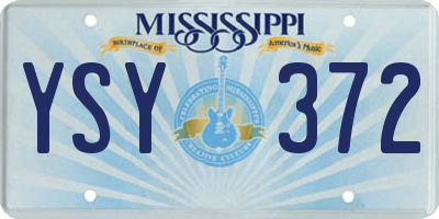 MS license plate YSY372
