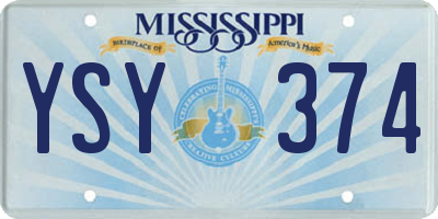 MS license plate YSY374