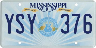 MS license plate YSY376