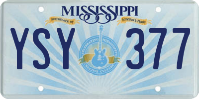MS license plate YSY377