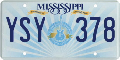 MS license plate YSY378
