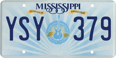 MS license plate YSY379