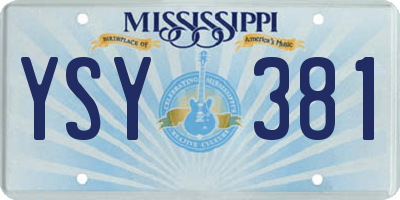 MS license plate YSY381