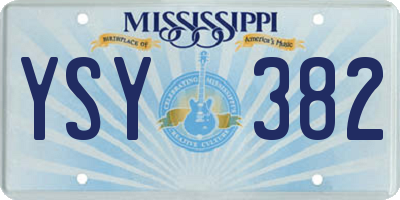 MS license plate YSY382
