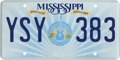 MS license plate YSY383