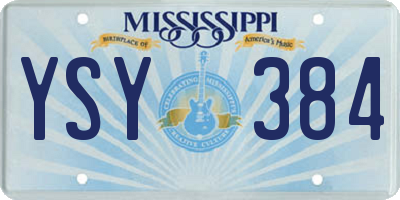 MS license plate YSY384