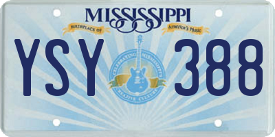 MS license plate YSY388