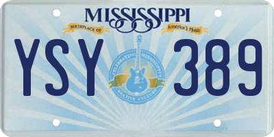 MS license plate YSY389
