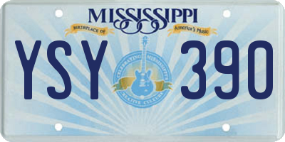 MS license plate YSY390
