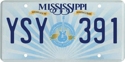 MS license plate YSY391