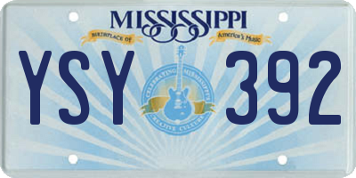 MS license plate YSY392