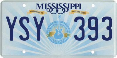 MS license plate YSY393