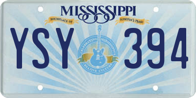MS license plate YSY394