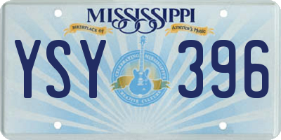 MS license plate YSY396