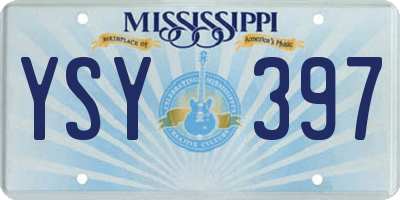 MS license plate YSY397
