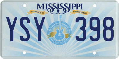 MS license plate YSY398
