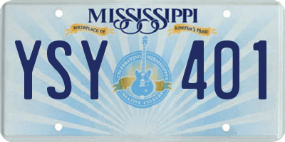 MS license plate YSY401