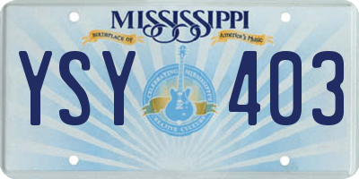 MS license plate YSY403
