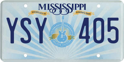 MS license plate YSY405