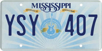 MS license plate YSY407