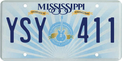 MS license plate YSY411