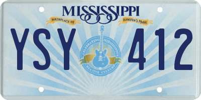 MS license plate YSY412