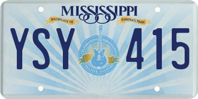 MS license plate YSY415