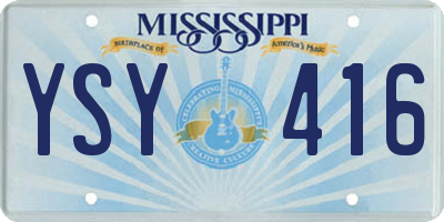 MS license plate YSY416