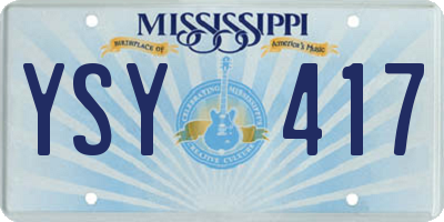 MS license plate YSY417