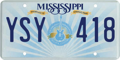 MS license plate YSY418