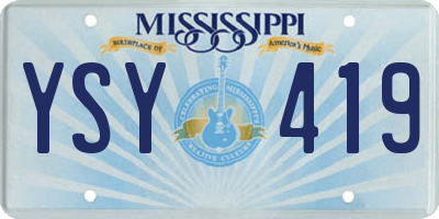 MS license plate YSY419