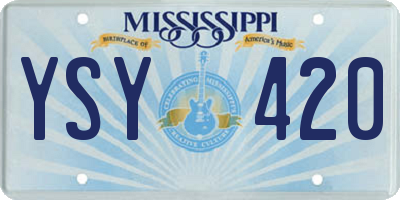 MS license plate YSY420